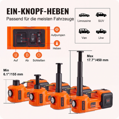 📢📢50% RABATT !!🚗🔧 12-in-1-Wagenheber-Set, max. 5 t, hydraulischer Wagenheber mit elektrischem Schlagschrauber, eingeb. Pumpe & LED-Licht, tragb. Aufzug ✨