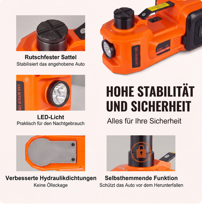 📢📢50% RABATT !!🚗🔧 12-in-1-Wagenheber-Set, max. 5 t, hydraulischer Wagenheber mit elektrischem Schlagschrauber, eingeb. Pumpe & LED-Licht, tragb. Aufzug ✨