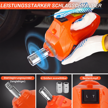 📢📢50% RABATT !!🚗🔧 12-in-1-Wagenheber-Set, max. 5 t, hydraulischer Wagenheber mit elektrischem Schlagschrauber, eingeb. Pumpe & LED-Licht, tragb. Aufzug ✨