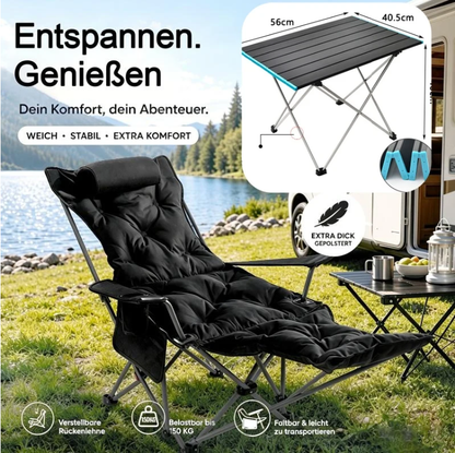 🌿Verstellbare Klappliege mit Beinstütze – Höchster Komfort für Garten & Camping! 🪑 Mehrstufig verstellbare Liegeposition, stabiler Stahlrahmen, sekundenschnell zusammenklappbar 🏕️🌿