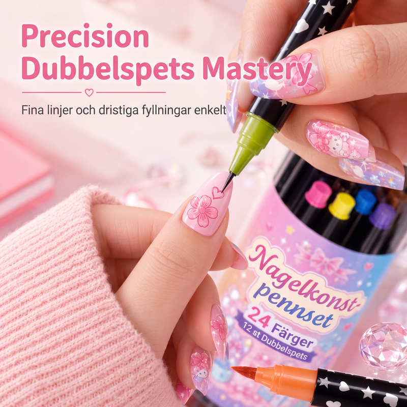 💥 50 % Rabatt ! 24-Farben Nagel-Art-Stifte Set – Zwei Spitzen, endlose Kreativität! 💅 Präzise Linien, schnelles Trocknen, Salon-Qualität ✨