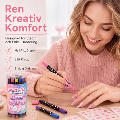 💥 50 % Rabatt ! 24-Farben Nagel-Art-Stifte Set – Zwei Spitzen, endlose Kreativität! 💅 Präzise Linien, schnelles Trocknen, Salon-Qualität ✨