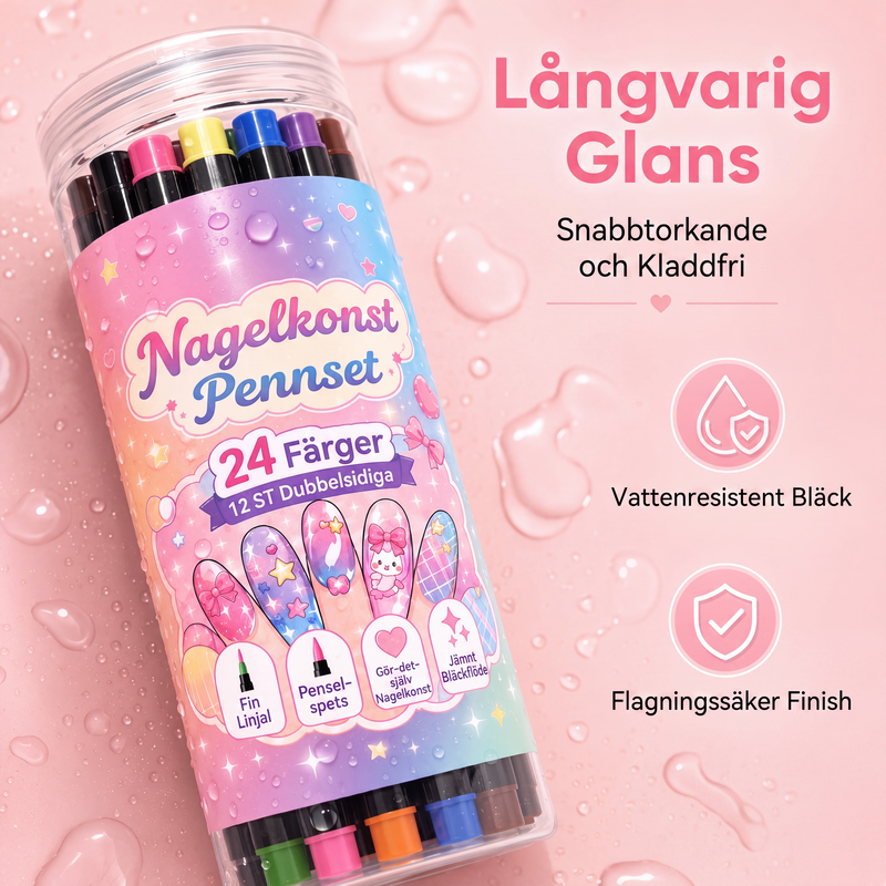 💥 50 % Rabatt ! 24-Farben Nagel-Art-Stifte Set – Zwei Spitzen, endlose Kreativität! 💅 Präzise Linien, schnelles Trocknen, Salon-Qualität ✨