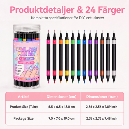 💥 50 % Rabatt ! 24-Farben Nagel-Art-Stifte Set – Zwei Spitzen, endlose Kreativität! 💅 Präzise Linien, schnelles Trocknen, Salon-Qualität ✨