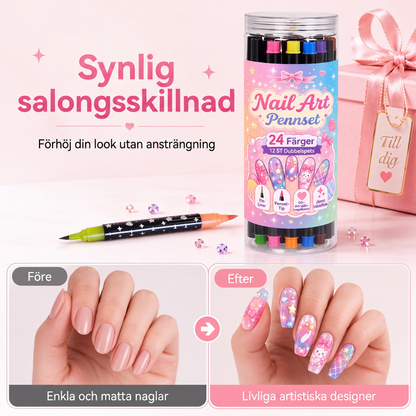 💥 50 % Rabatt ! 24-Farben Nagel-Art-Stifte Set – Zwei Spitzen, endlose Kreativität! 💅 Präzise Linien, schnelles Trocknen, Salon-Qualität ✨