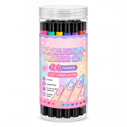 💥 50 % Rabatt ! 24-Farben Nagel-Art-Stifte Set – Zwei Spitzen, endlose Kreativität! 💅 Präzise Linien, schnelles Trocknen, Salon-Qualität ✨