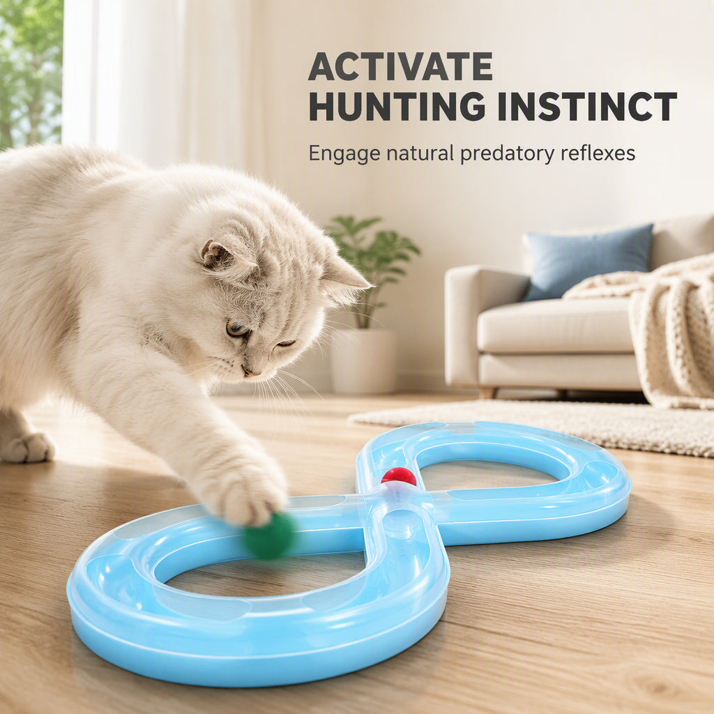 🐾 50 % Rabatt ! Interaktives Achter-Katzenspielzeug – Endloser Spaß, keine Langeweile! 😻 Weckt den Jagdinstinkt, rollt reibungslos, extrem robust ✨