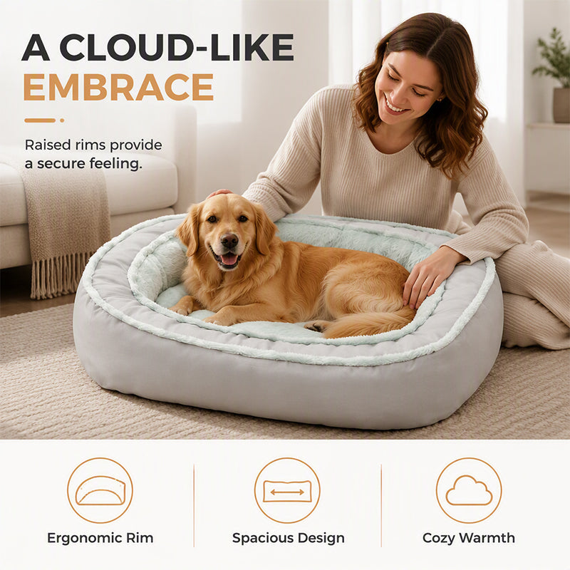 🐾 NUR FÜR KURZE ZEIT 50 % RABATT! ☁️ Ergonomisches Haustierbett für alle Jahreszeiten – Kuschelig, Atmungsaktiv, Gemütlich ✨