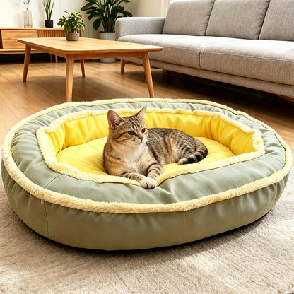 🐾 NUR FÜR KURZE ZEIT 50 % RABATT! ☁️ Ergonomisches Haustierbett für alle Jahreszeiten – Kuschelig, Atmungsaktiv, Gemütlich ✨