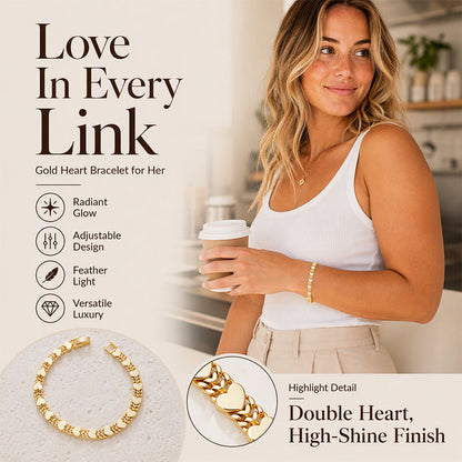 💖 50% RABATT! 📿 Elegantes Herz‑Armband – Gliederdesign, edel & romantisch ✨