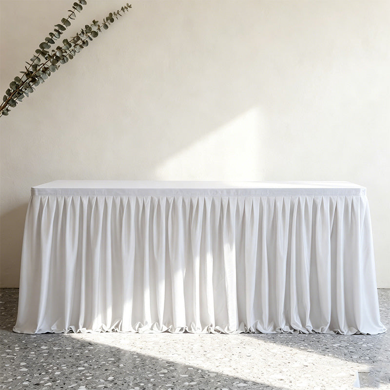 ✨ 50 % Rabatt ! Eleganter Plissee-Tischrock – Verwandelt jeden Tisch im Nu! 🎀 Blitzschnell montiert, knitterarm, verdeckt Stauraum