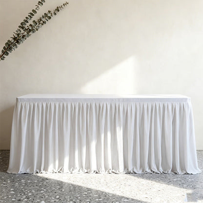 ✨ 50 % Rabatt ! Eleganter Plissee-Tischrock – Verwandelt jeden Tisch im Nu! 🎀 Blitzschnell montiert, knitterarm, verdeckt Stauraum