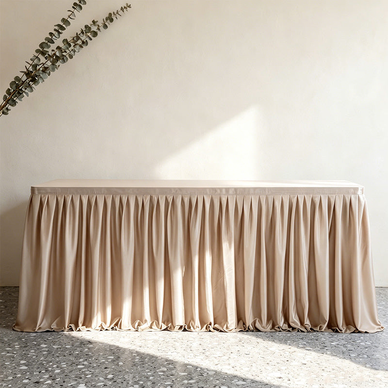 ✨ 50 % Rabatt ! Eleganter Plissee-Tischrock – Verwandelt jeden Tisch im Nu! 🎀 Blitzschnell montiert, knitterarm, verdeckt Stauraum