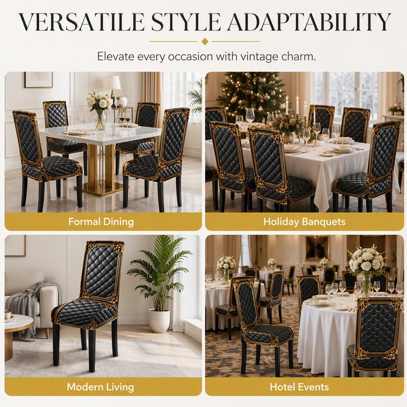⚜️ 50 % Rabatt ! Elegante Barock-Stuhlhusse – Königlicher Charme, perfekter Schutz! 🖤 Grenzenlose Stretch-Passform, weich & bequem, waschbar 🪑