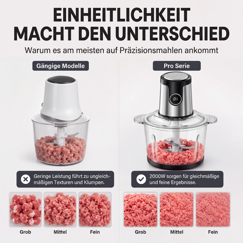 🥩 50 % Rabatt ! Elektrischer Fleischwolf & Küchenmaschine – 2000W Power, in Sekunden zerkleinert! 🔪 Für Fleisch & Gemüse, smarte Steuerung, rostfreier Edelstahl ⚡