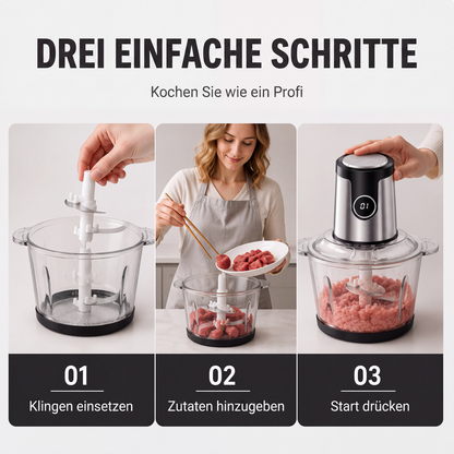 🥩 50 % Rabatt ! Elektrischer Fleischwolf & Küchenmaschine – 2000W Power, in Sekunden zerkleinert! 🔪 Für Fleisch & Gemüse, smarte Steuerung, rostfreier Edelstahl ⚡