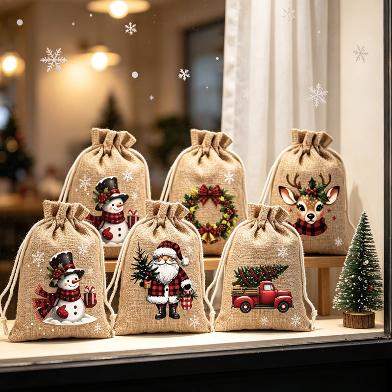🎁🎄HEISSER VERKAUF! Weihnachtliche Geschenktüten mit Kordelzug 🧦🎅