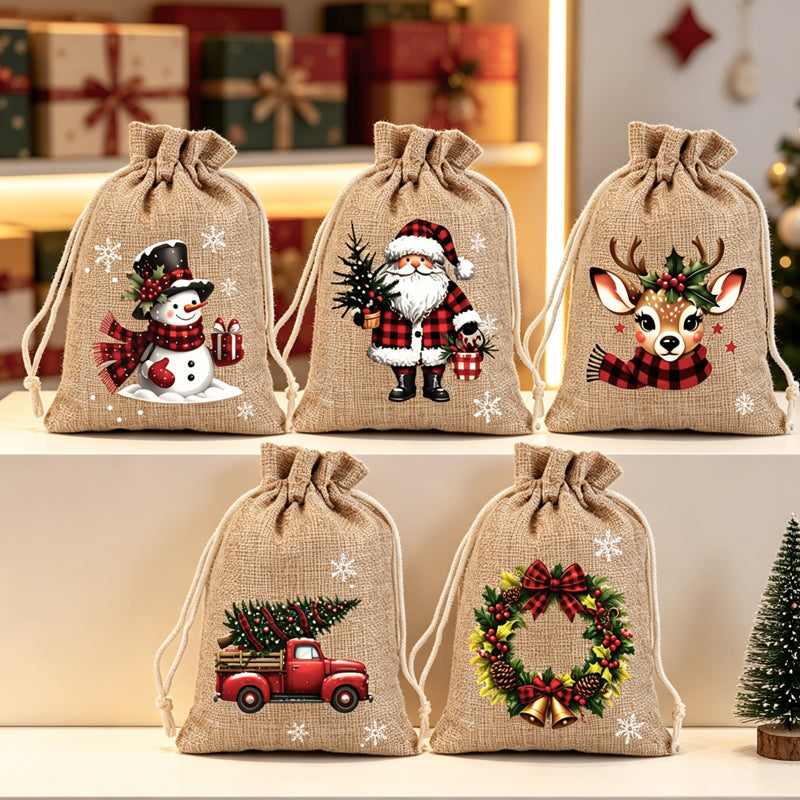 🎁🎄HEISSER VERKAUF! Weihnachtliche Geschenktüten mit Kordelzug 🧦🎅
