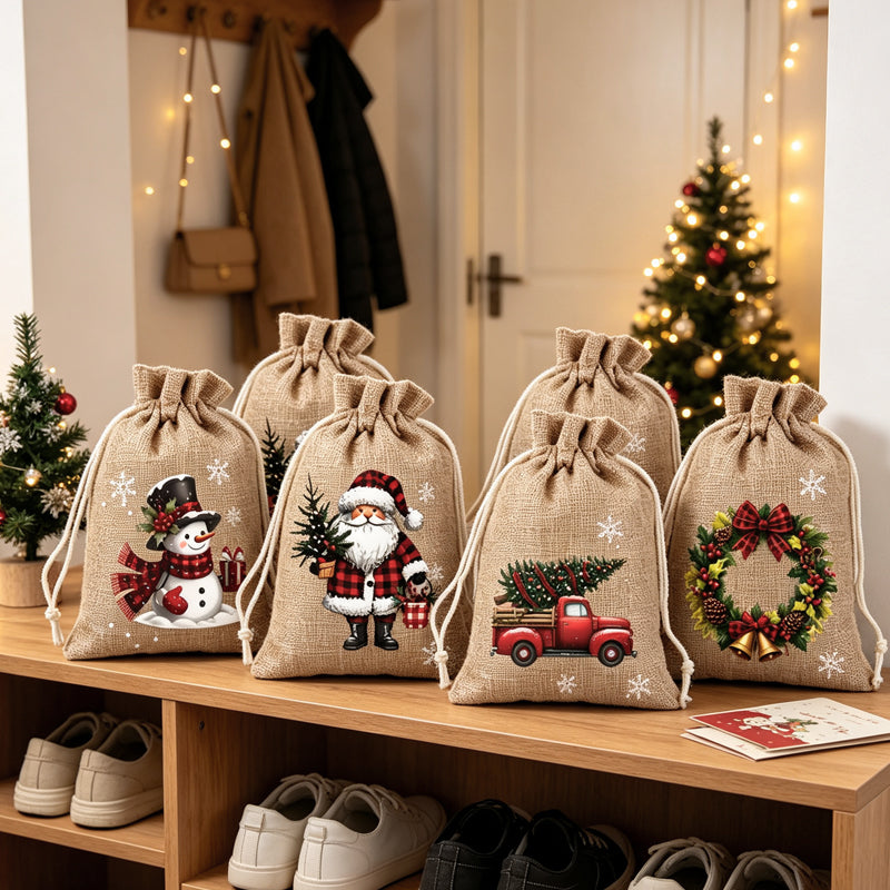 🎁🎄HEISSER VERKAUF! Weihnachtliche Geschenktüten mit Kordelzug 🧦🎅