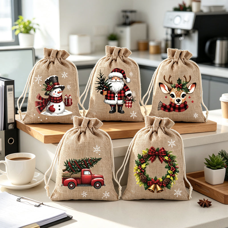 🎁🎄HEISSER VERKAUF! Weihnachtliche Geschenktüten mit Kordelzug 🧦🎅
