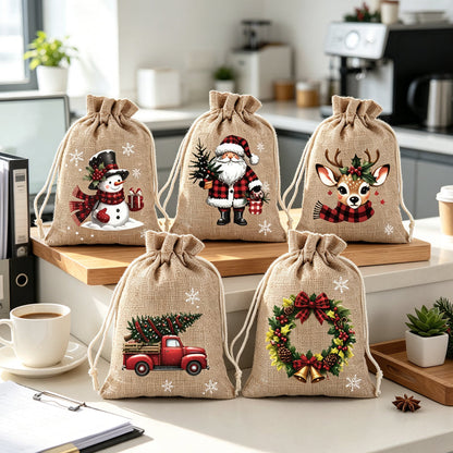 🎁🎄HEISSER VERKAUF! Weihnachtliche Geschenktüten mit Kordelzug 🧦🎅