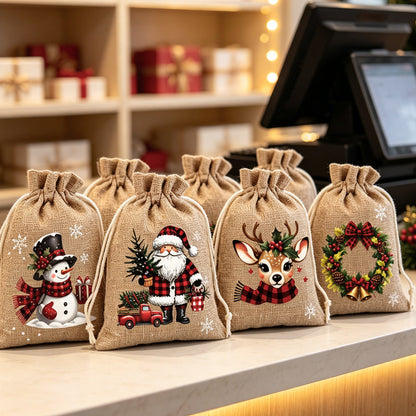 🎁🎄HEISSER VERKAUF! Weihnachtliche Geschenktüten mit Kordelzug 🧦🎅