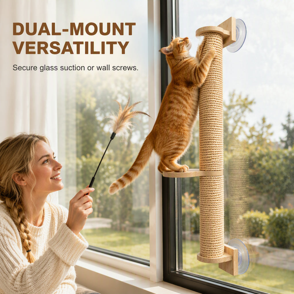 🐱 50 % Rabatt ! Katzen-Kletterseil aus Massivholz – Platzsparend, voller Kletterspaß! 🐾 Wand- oder Fenstermontage, reine Naturmaterialien, extrem robust 🐈