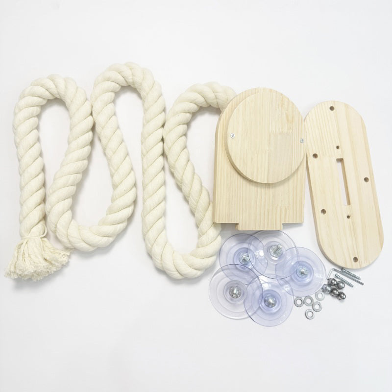 🐱 50 % Rabatt ! Katzen-Kletterseil aus Massivholz – Platzsparend, voller Kletterspaß! 🐾 Wand- oder Fenstermontage, reine Naturmaterialien, extrem robust 🐈