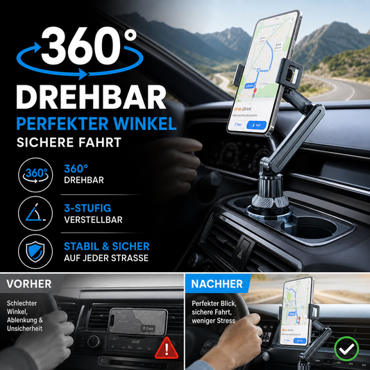 📢📢50 % Rabatt!! ⏰🚗360° dreh- und verstellbarer Auto-Becherhalter