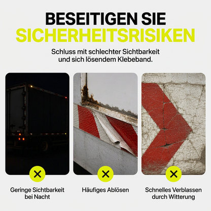 🚨 50 % Rabatt ! Reflektierendes Pfeilband Selbstklebend – Maximale Sicherheit bei Nacht! 🚚 3x stärkere Reflexion, wetterfest & UV-beständig, bombenfeste Haftung ⚡