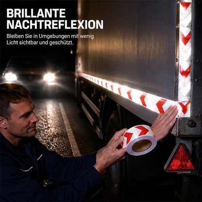 🚨 50 % Rabatt ! Reflektierendes Pfeilband Selbstklebend – Maximale Sicherheit bei Nacht! 🚚 3x stärkere Reflexion, wetterfest & UV-beständig, bombenfeste Haftung ⚡