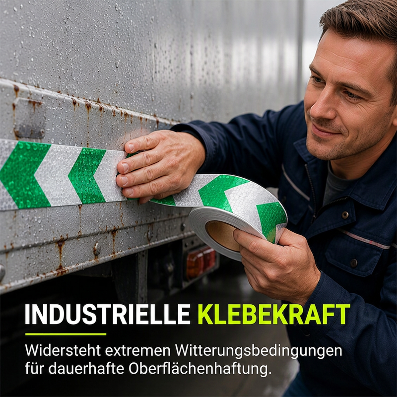 🚨 50 % Rabatt ! Reflektierendes Pfeilband Selbstklebend – Maximale Sicherheit bei Nacht! 🚚 3x stärkere Reflexion, wetterfest & UV-beständig, bombenfeste Haftung ⚡