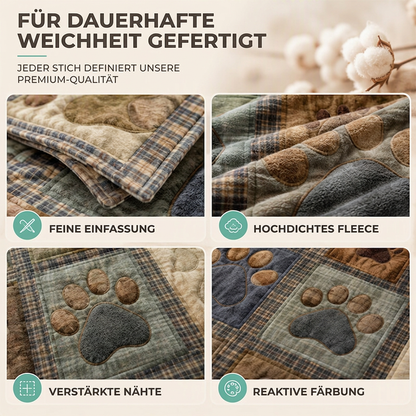 🍂 50 % Rabatt! 🐾Warme Flanelldecke mit Pfotenmuster – Weiche Sofadecke für Herbst & Winter