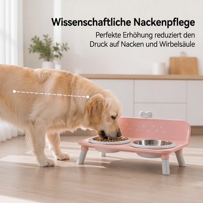 🐶 50 % Rabatt! Höhenverstellbarer Doppelnapf für Hunde & Katzen – Abnehmbare Futternäpfe mit stabilem Napfständer