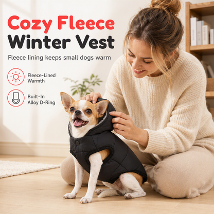 🐶 50 % Rabatt ! Verdickte Hunde-Winterweste – Perfekt für eisige Gassirunden! ❄️ Kälteschutz mit Fleecefutter, stabiler Anlein-Ring, winddicht 🐾 Nur für kurze Zeit ⏱️