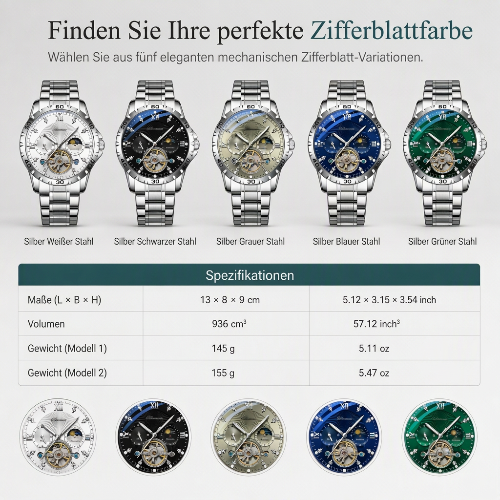 📢📢50% RABATT !!⏰Automatische mechanische Uhr für Herren, leuchtend, wasserdicht, Geschäfts-Skelettuhr mit Schwungrad und Edelstahlarmband