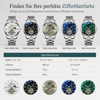 📢📢50% RABATT !!⏰Automatische mechanische Uhr für Herren, leuchtend, wasserdicht, Geschäfts-Skelettuhr mit Schwungrad und Edelstahlarmband