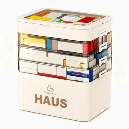 📢📢 JETZT 50 % RABATT!! ⏰💊 Große Medikamenten-Aufbewahrungsbox aus Kunststoff – Mehrlagig, unterteilt & tragbar für Haushalt & Notfall ✨
