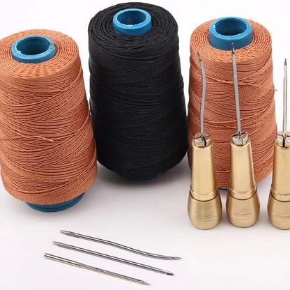📢📢JETZT 50 % RABATT!! ⏰5-teiliges Leder-Nähahle-Set mit gewachstem Faden🧵