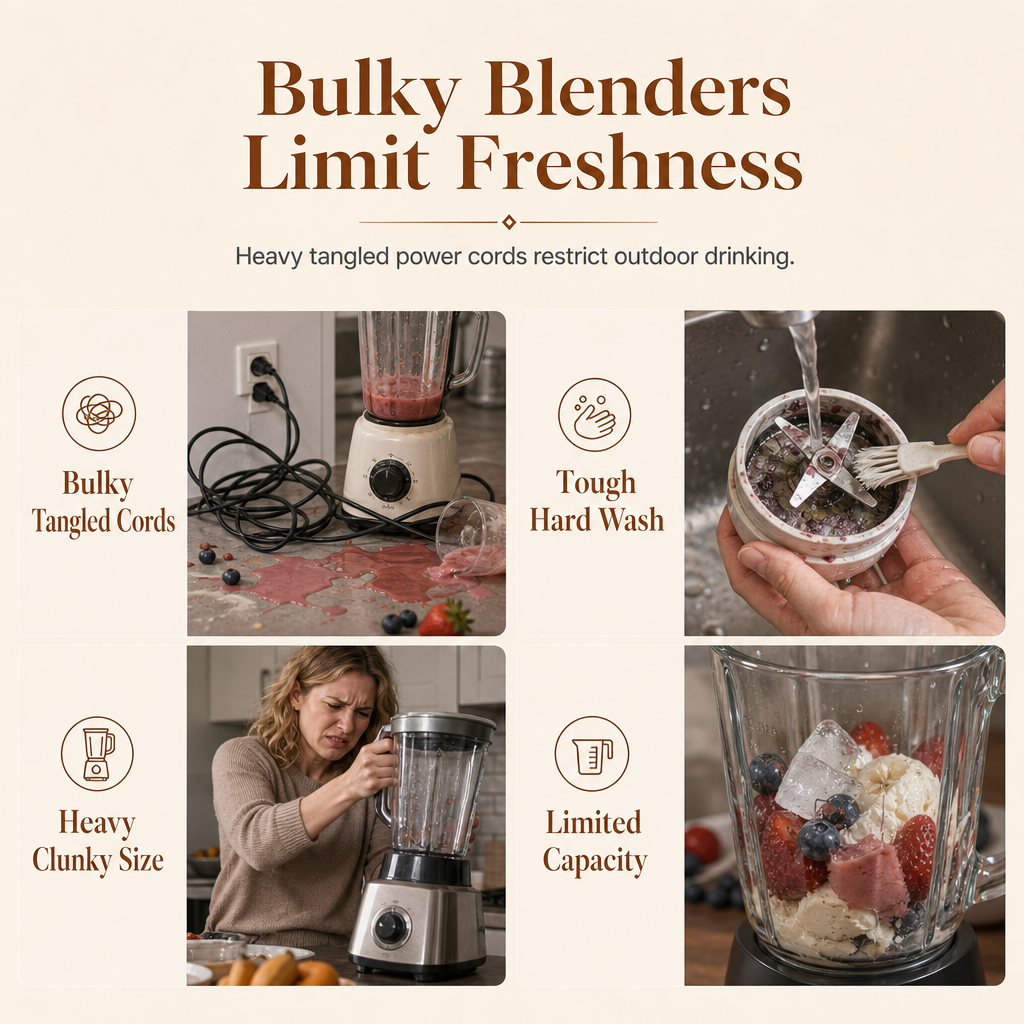 🍓 50 % Rabatt ! Tragbarer Mini-Standmixer – Frische Smoothies überall! 🥤 4 starke Klingen, magnetisches Laden, wasserdicht ⚡ Limitiertes Angebot ⏳