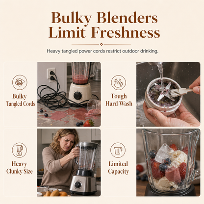 🍓 50 % Rabatt ! Tragbarer Mini-Standmixer – Frische Smoothies überall! 🥤 4 starke Klingen, magnetisches Laden, wasserdicht ⚡ Limitiertes Angebot ⏳