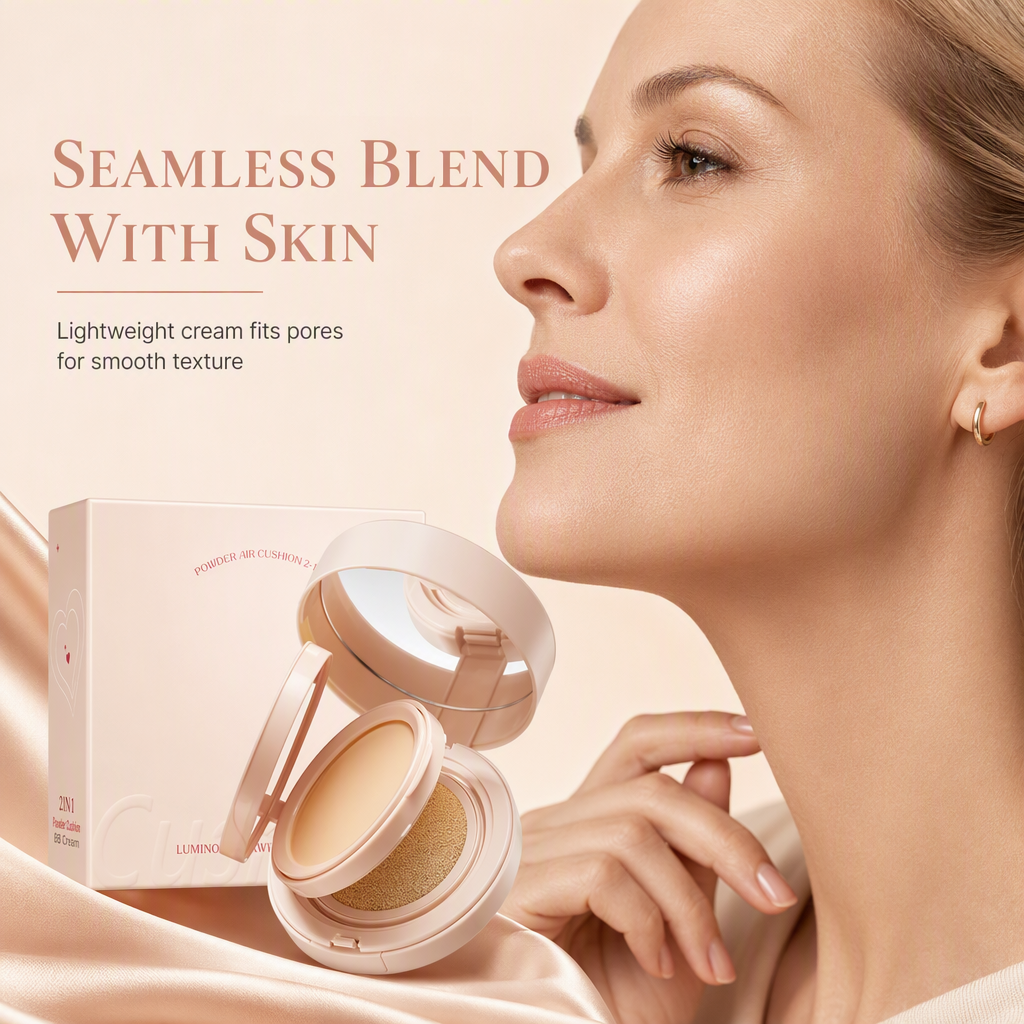 ✨ 50 % Rabatt ! 2-in-1 Cushion BB Cream & Kompaktpuder – Makelloser Teint, null Maskeneffekt! 🌸 Deckt Rötungen ab, mattiert Glanz, ganztägiger Halt 🛍️