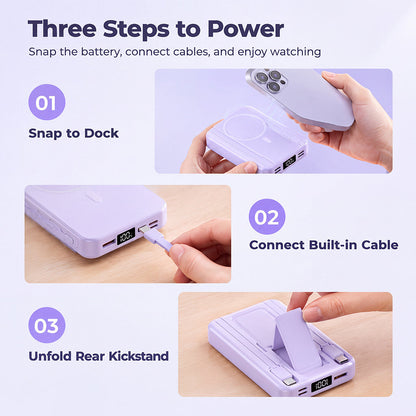 💥 50 % Rabatt! Magnetische Powerbank mit kabellosem Schnellladen – Kabel & Ständer inklusive! 📱 Für unterwegs, bis zu 20.000 mAh 🔋 Limitiertes Angebot ⏳