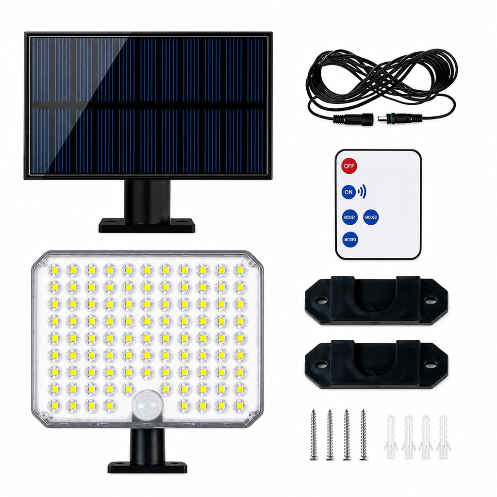 ☀️ Solar-Wandleuchte im Split-Design mit Bewegungssensor und Fernbedienung, wasserdichte solarbetriebene Außenleuchte mit 3 Modi für Hof und Garage