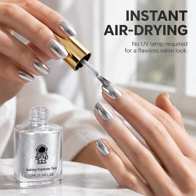 💅✨ 50 % Rabatt! Galaxy-Chrome-Nagellack – Lufttrocknend ohne UV-Lampe, schnell trocknend, abplatzbeständige Farbe, glatter Auftrag, Salon-Look für zu Hause 🔥