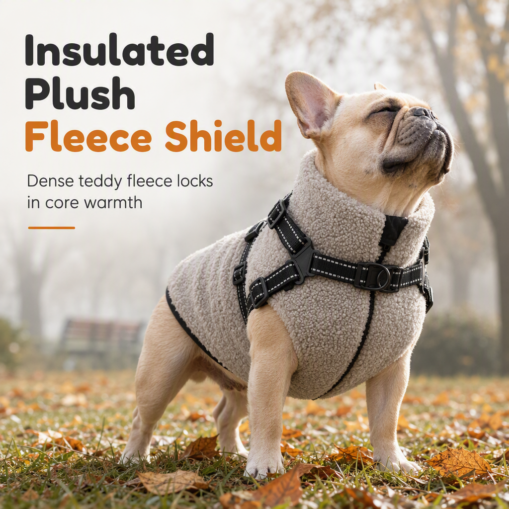 ✨ 50 % Rabatt! Warme Winter-Hundeweste mit integriertem Geschirr – Kuscheliges Fleece, reflektierende Streifen, sicherer Schnellverschluss 🐶🧥 Für kleine & mittelgroße Hunde, ideal für kalte Spaziergänge ✨