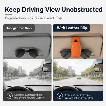 ⏳50 % Rabatt🔥 Auto-Sonnenbrillenhalter mit Doppelclip, Brillenhalterung & Kartenclip🚗🕶️