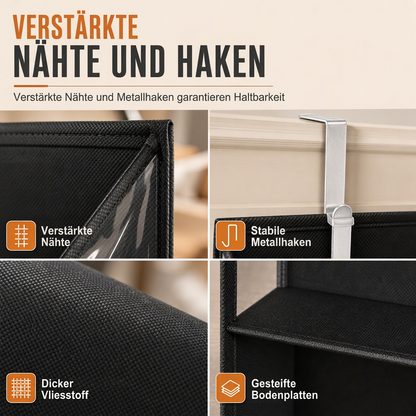 💥 50 % Rabatt! Tür-Organizer mit 20 Netztaschen – Platz für 20 Paar Schuhe, große Kapazität & platzsparende Aufbewahrung 👟🚪 Ohne Werkzeug aufhängbar, robustes Vliesgewebe, passt hinter Standardtüren