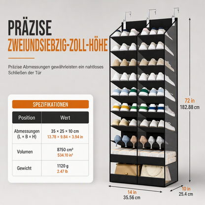 💥 50 % Rabatt! Tür-Organizer mit 20 Netztaschen – Platz für 20 Paar Schuhe, große Kapazität & platzsparende Aufbewahrung 👟🚪 Ohne Werkzeug aufhängbar, robustes Vliesgewebe, passt hinter Standardtüren