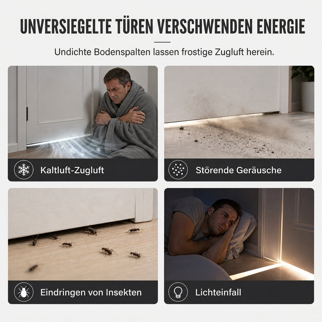 📢📢 Kaufe 1, erhalte 1 GRATIS!⏰Verschleißfester Leder-Türunterzug zum Selbermachen, winddicht und insektenschützend, Dichtungsstreifen für Schlafzimmertür unten